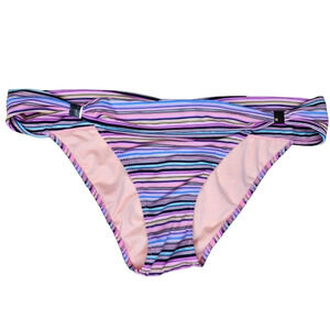 Victoria's Secret Bikini Swim Bottom Multi-Colored Stripes Size Large